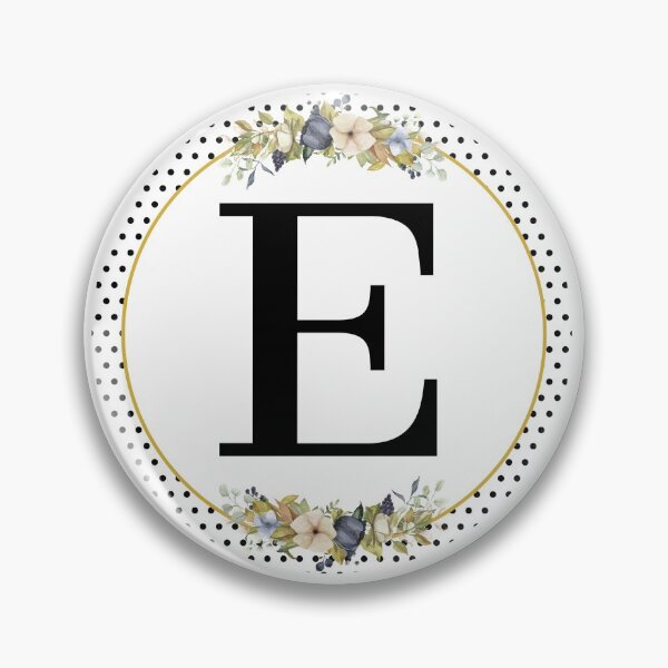Item preview, Polka Dots Floral Wreath Bouquet Arrangement Monogram Letter E designed and sold by TheFamilyVan.