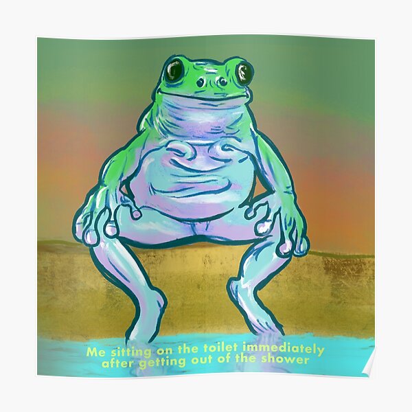 "Frog Meme Painting" Poster by Dabegg Redbubble