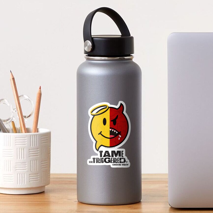 Tame or Triggered Smiley? Choose Wisely... Sticker