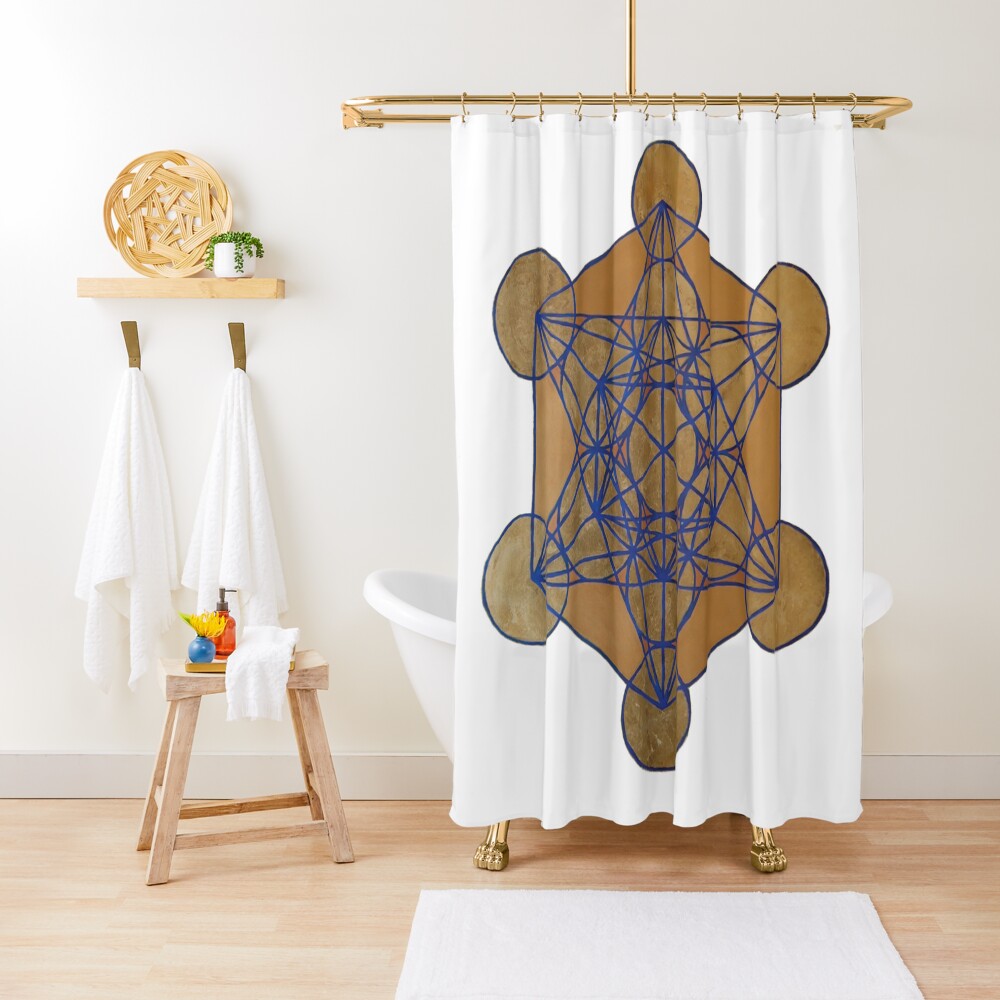 Metatron's Cube 3 ( XL ) Shower Curtain