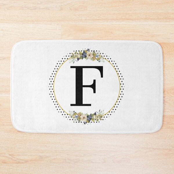 Item preview, Polka Dots Floral Wreath Bouquet Arrangement Monogram Letter F designed and sold by TheFamilyVan.