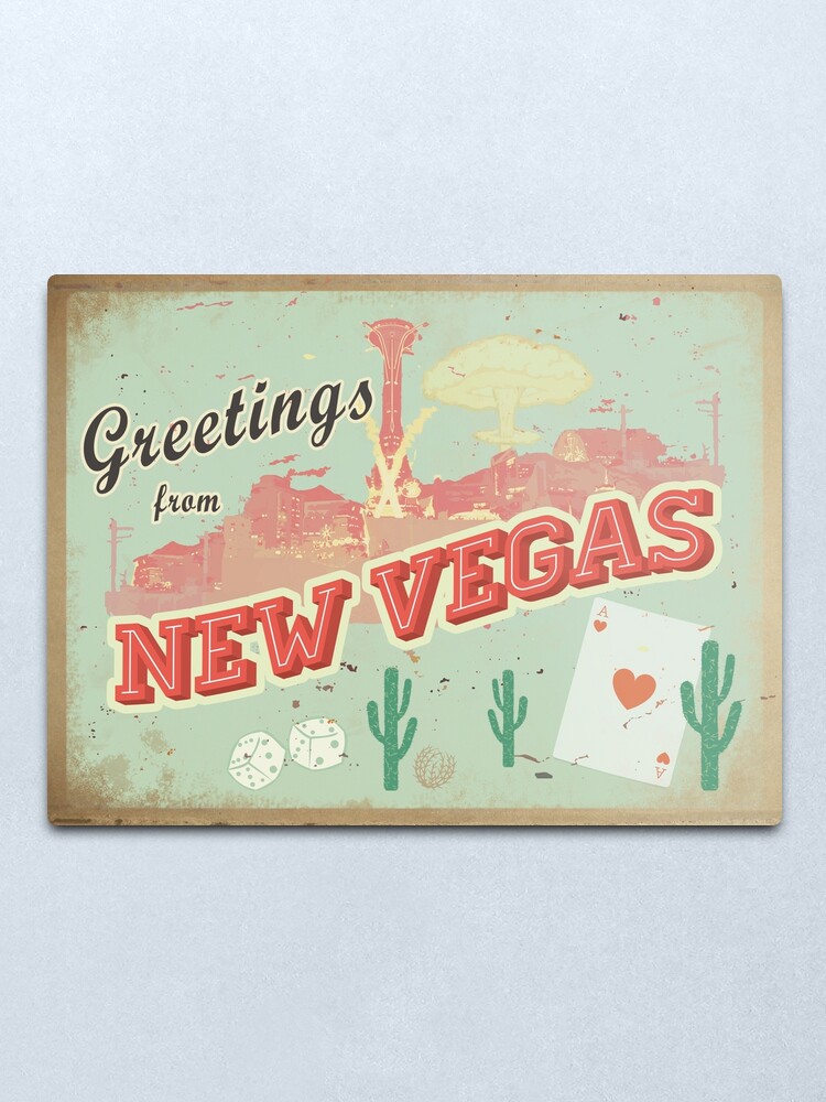 Alternate view of New Vegas Postcard Metal Print
