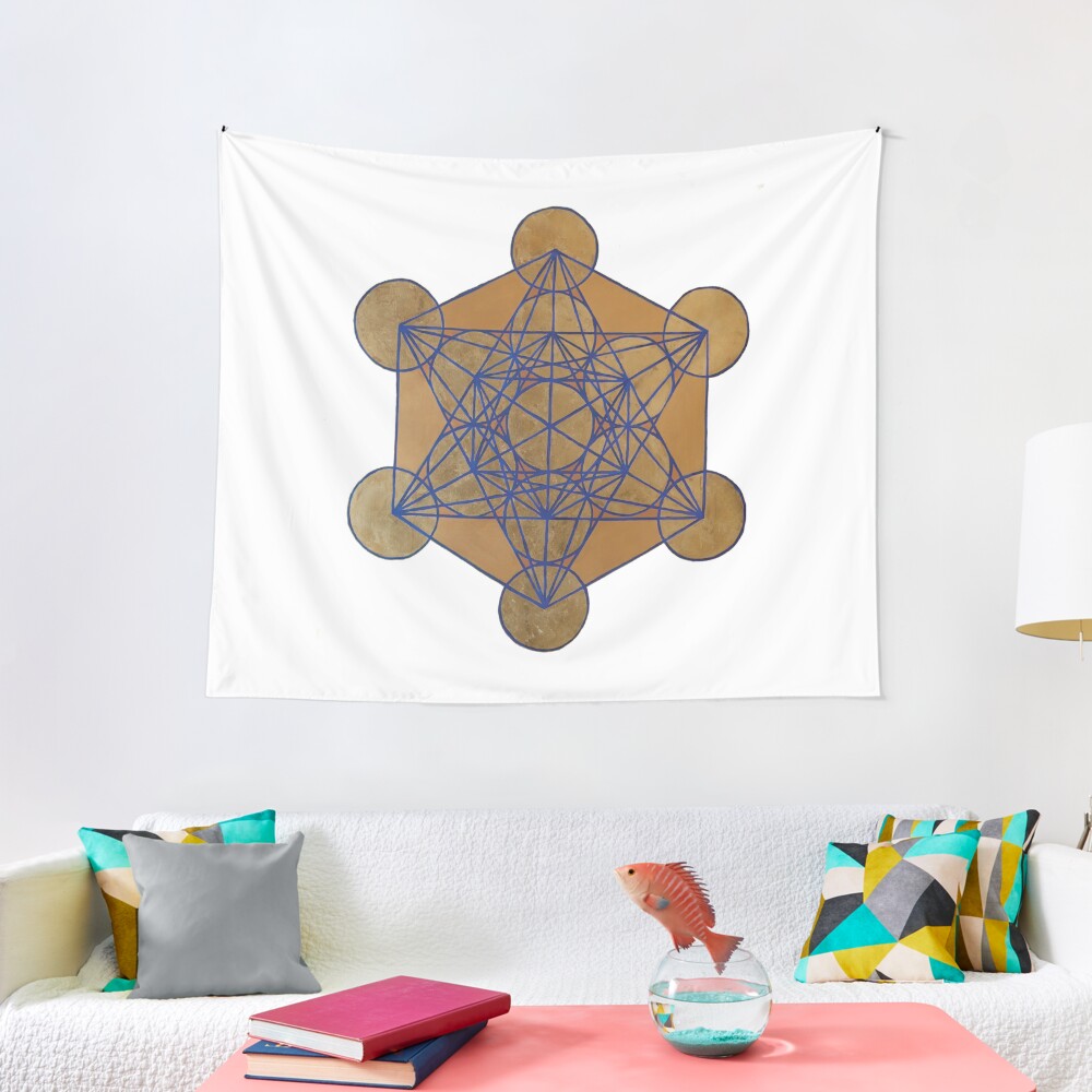 Metatron's Cube 3 ( XL ) Tapestry