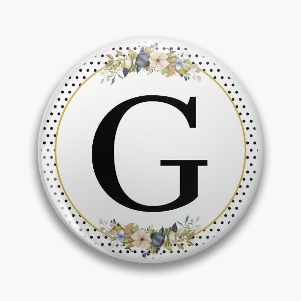 Item preview, Polka Dots Floral Wreath Bouquet Arrangement Monogram Letter G designed and sold by TheFamilyVan.