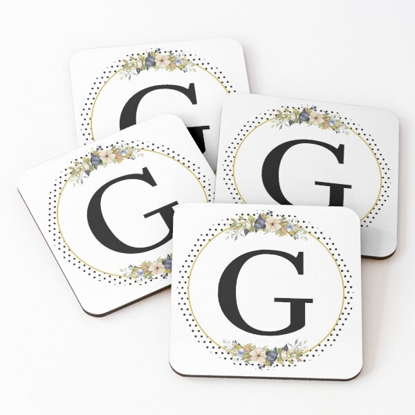 Item preview, Polka Dots Floral Wreath Bouquet Arrangement Monogram Letter G designed and sold by TheFamilyVan.