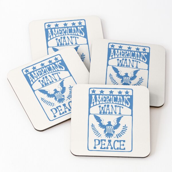 Item preview, Anti-Vietnam War: 'AMERICANS WANT PEACE': The Original in Blue on Cream designed and sold by Day Chapman.