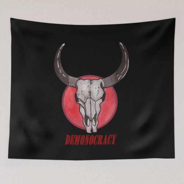 Item preview, Demonocracy satanic cow skull designed and sold by susserain.