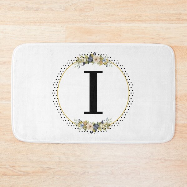 Item preview, Polka Dots Floral Wreath Bouquet Arrangement Monogram Letter I designed and sold by TheFamilyVan.
