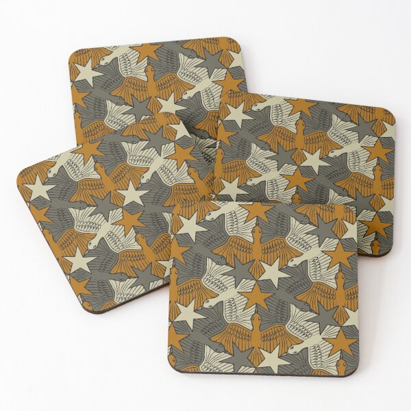 Item preview, Birds and Stars Tessellation - Burnt Orange designed and sold by DaveSavageArt.