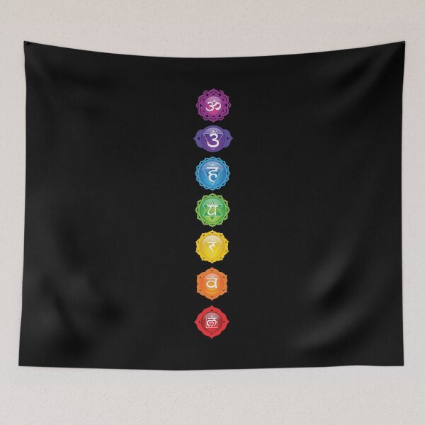 Item preview, Seven Chakra Symbols - BlackBG designed and sold by serenaking.