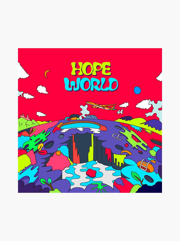 "JHOPE HOPE WORLD ALBUM COVER" Sticker by rmd56 Redbubble