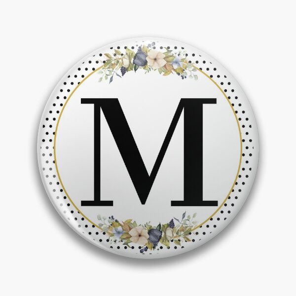 Item preview, Polka Dots Floral Wreath Bouquet Arrangement Monogram Letter M designed and sold by TheFamilyVan.