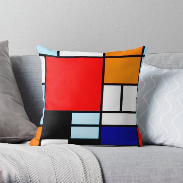 Masters Of Fine Art : Piet Mondrian  Throw Pillow