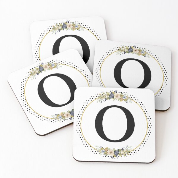 Item preview, Polka Dots Floral Wreath Bouquet Arrangement Monogram Letter O designed and sold by TheFamilyVan.
