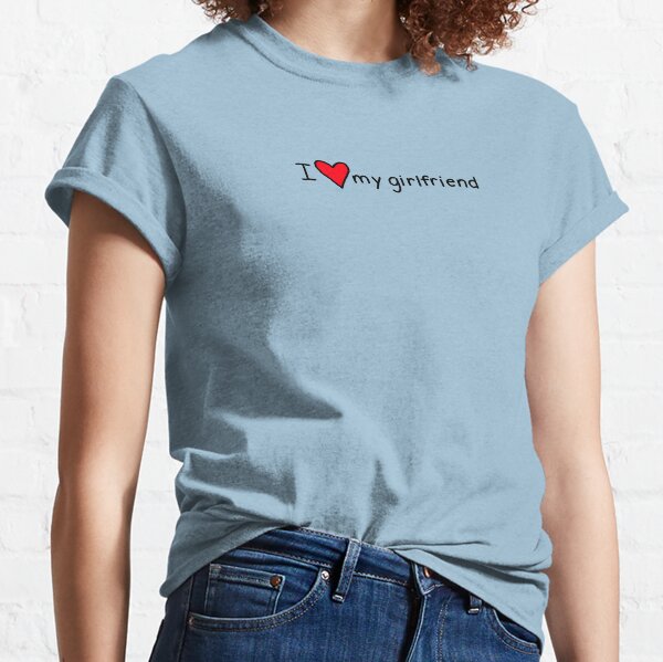 I Love My Girlfriend Camisa de texto personalizada, Imagen personalizada  Novia Novio Camisa, Camisa de foto personalizada del día de San Valentín