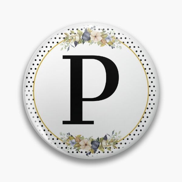 Item preview, Polka Dots Floral Wreath Bouquet Arrangement Monogram Letter P designed and sold by TheFamilyVan.
