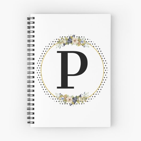 Item preview, Polka Dots Floral Wreath Bouquet Arrangement Monogram Letter P designed and sold by TheFamilyVan.