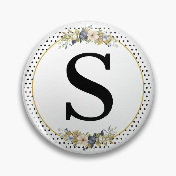 Item preview, Polka Dots Floral Wreath Bouquet Arrangement Monogram Letter S designed and sold by TheFamilyVan.