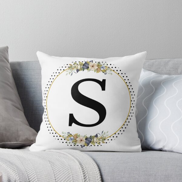 Item preview, Polka Dots Floral Wreath Bouquet Arrangement Monogram Letter S designed and sold by TheFamilyVan.