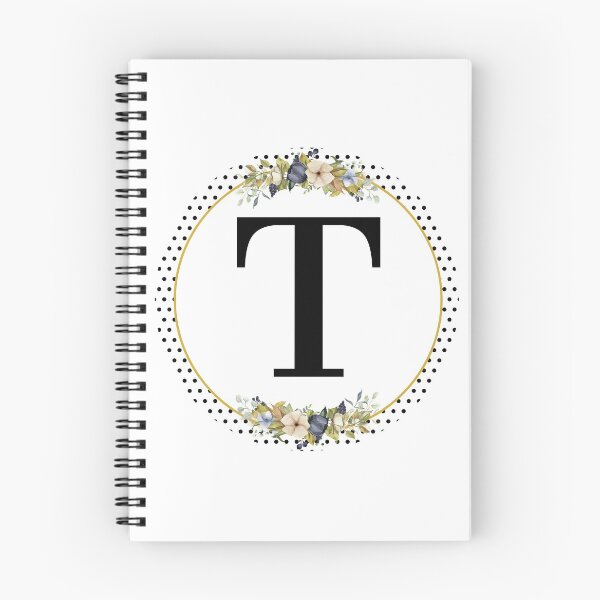 Item preview, Polka Dots Floral Wreath Bouquet Arrangement Monogram Letter T designed and sold by TheFamilyVan.