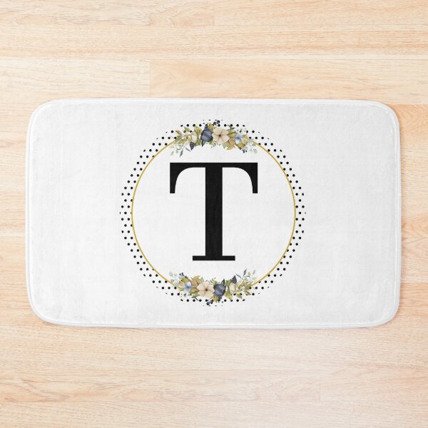 Item preview, Polka Dots Floral Wreath Bouquet Arrangement Monogram Letter T designed and sold by TheFamilyVan.