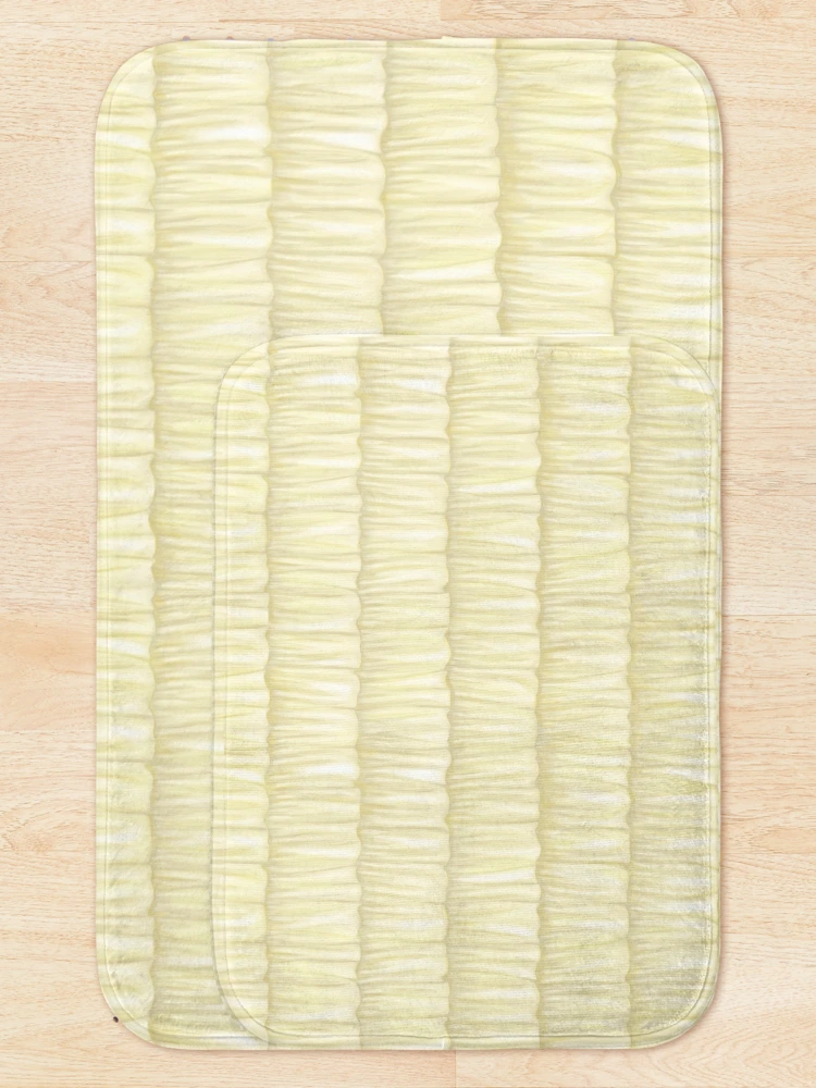 Thumbnail 5 of 6, Bath Mat, Lemon Yellow Ruffles designed and sold by Sharilea.