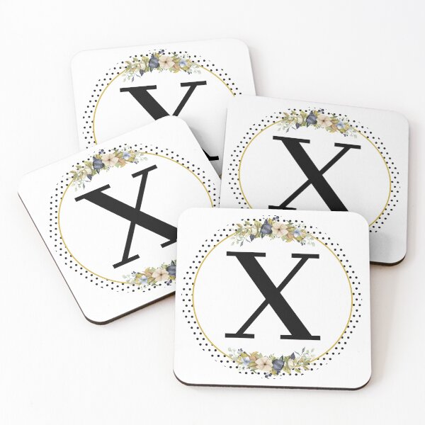Item preview, Polka Dots Floral Wreath Bouquet Arrangement Monogram Letter X designed and sold by TheFamilyVan.