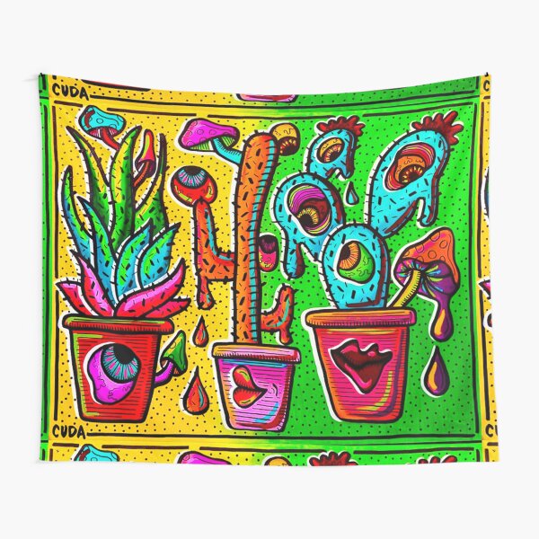Trippy Cacti Tapestry