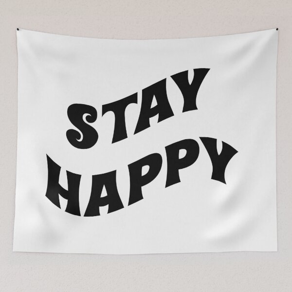 Item preview, Stay happy black text quote designed and sold by emcazalet.
