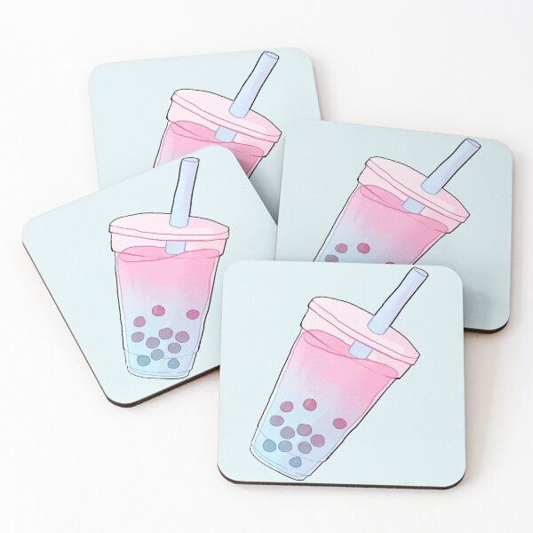Item preview, Pink and Blue Bubble Tea designed and sold by PanfriedArtShop.