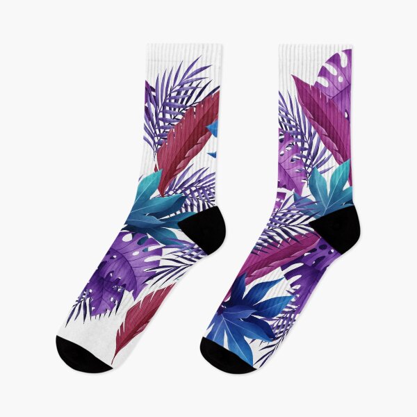 Item preview, Violet And Blue Tropical Leaves Pattern designed and sold by Marstore.