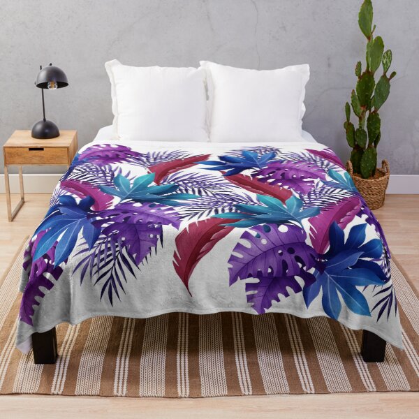 Item preview, Violet And Blue Tropical Leaves Pattern designed and sold by Marstore.