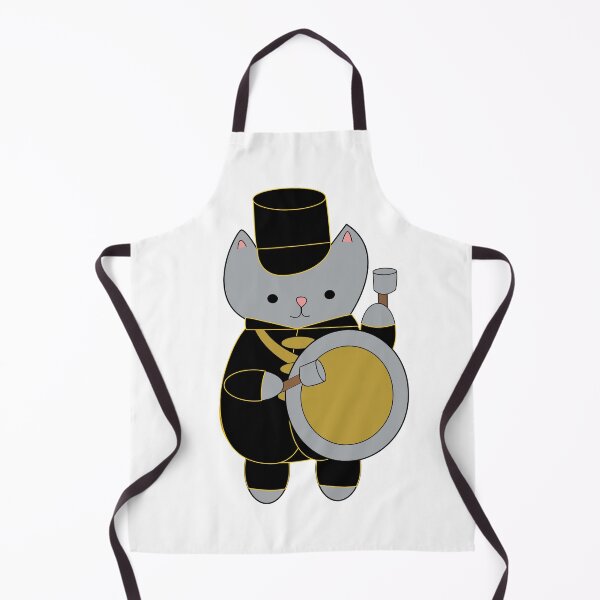 Item preview, Cat Marching Band Bass Drum Black Yellow Gold designed and sold by ValeriesGallery.
