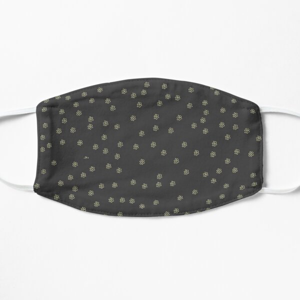 Minimal Daisies Doodle Pattern (Black) Flat Mask