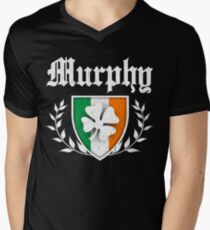 Murphy Family Shamrock Crest (vintage distressed) Men's V-Neck T-Shirt