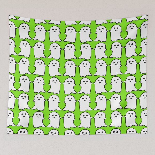 Item preview,  Happy Ghosts Green Print designed and sold by loki-doki-choki.
