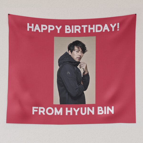 Item preview, Happy Birthday From Hyun Bin  designed and sold by kpopkdramamerch.