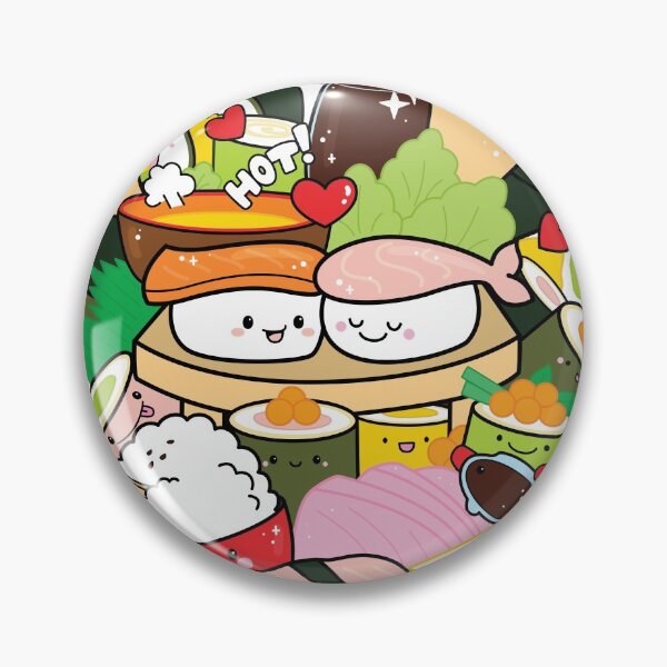 Item preview, Cute Sushi Happy Food Doodle | Kawaii Art by Tatyana Deniz designed and sold by Tatyana Deniz.