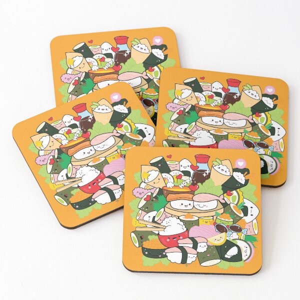 Item preview, Cute Sushi Happy Food Doodle | Kawaii Art by Tatyana Deniz designed and sold by Tatyana Deniz.