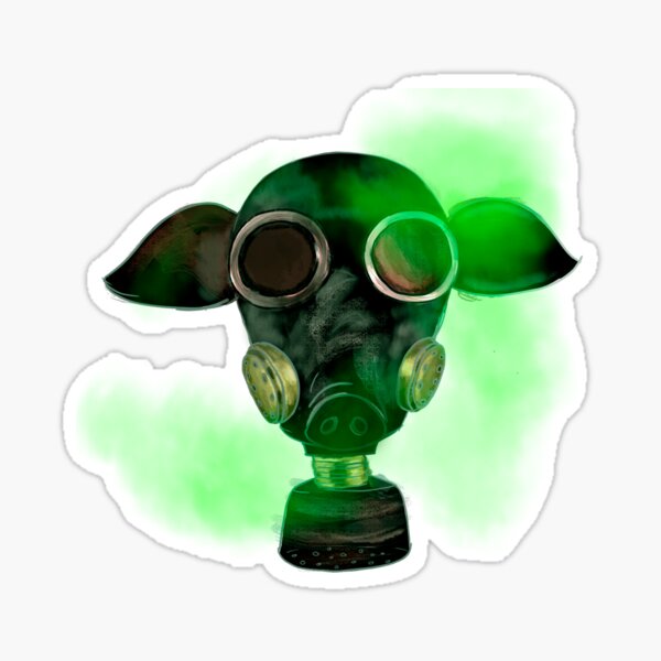 "Pig gas mask" Sticker by mapherpineda Redbubble