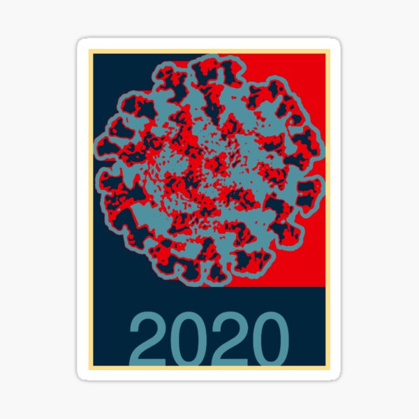 Coronavirus in the style of "HOPE" Sticker