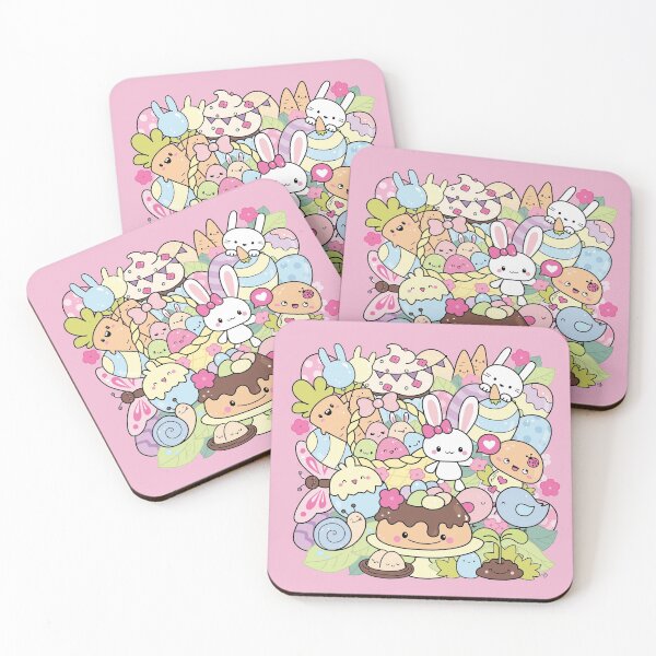 Item preview, Easter Bunny Eggs Decorations Doodle | Kawaii Art by Tatyana Deniz designed and sold by Tatyana Deniz.