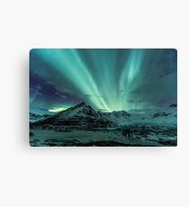 Aurora Borealis over glacier Leinwanddruck