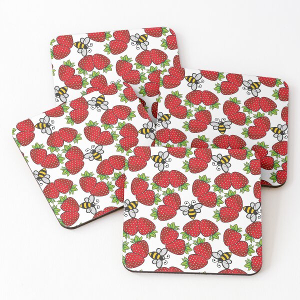 Item preview, Strawberries And Bees - White designed and sold by DaveSavageArt.