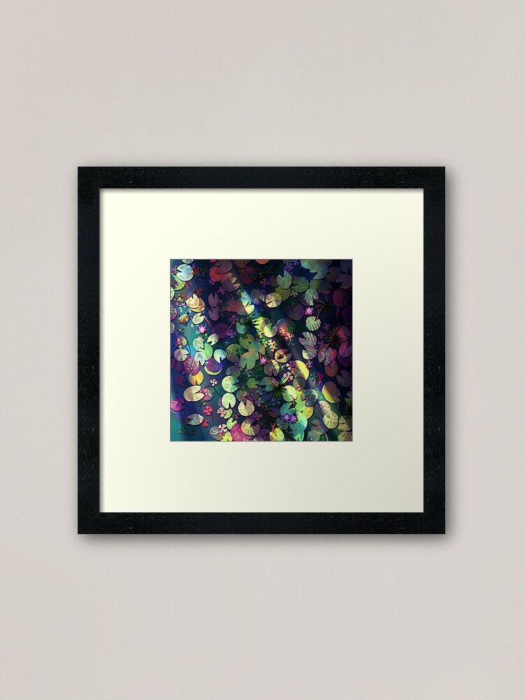 Alternate view of Morning Sunrise Lily Pad Pond Swim Framed Art Print