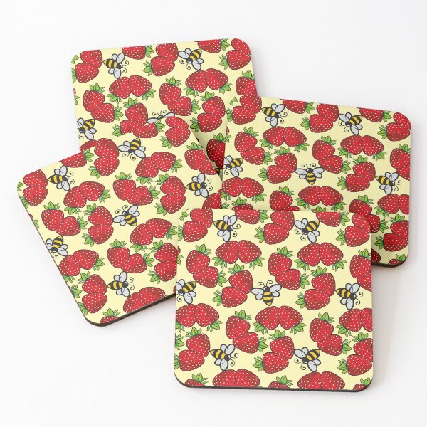 Item preview, Strawberries And Bees - Yellow designed and sold by DaveSavageArt.