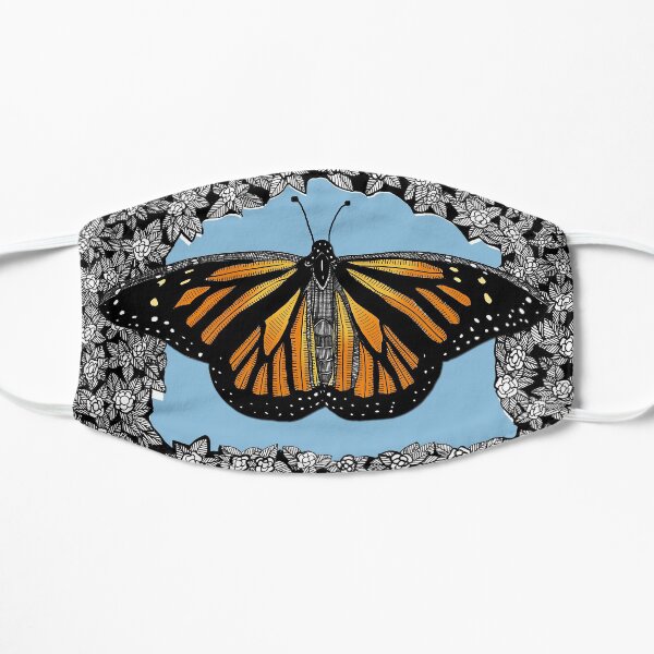 Monarch Butterfly / Floral Background Mask