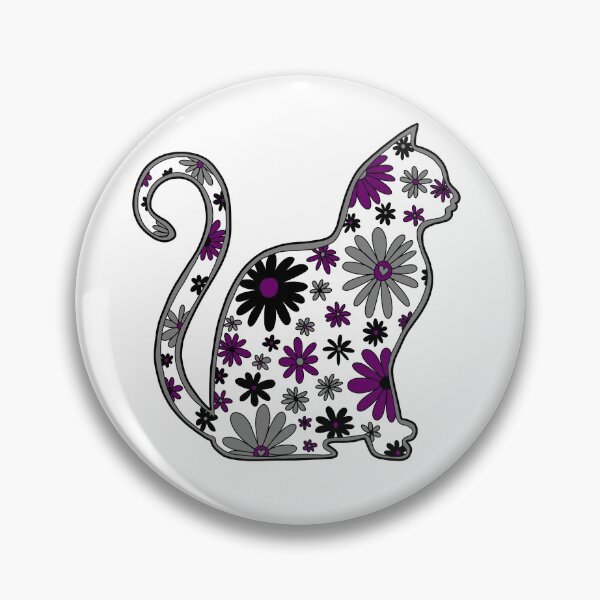 Item preview, Flower doodle cat LGBTQ+ Ace Pride Flag designed and sold by JoyfulJen.