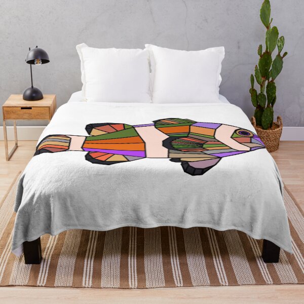Item preview, Geometric Clown Fish - Colorful - Green Purple Orange designed and sold by Geometricshow.