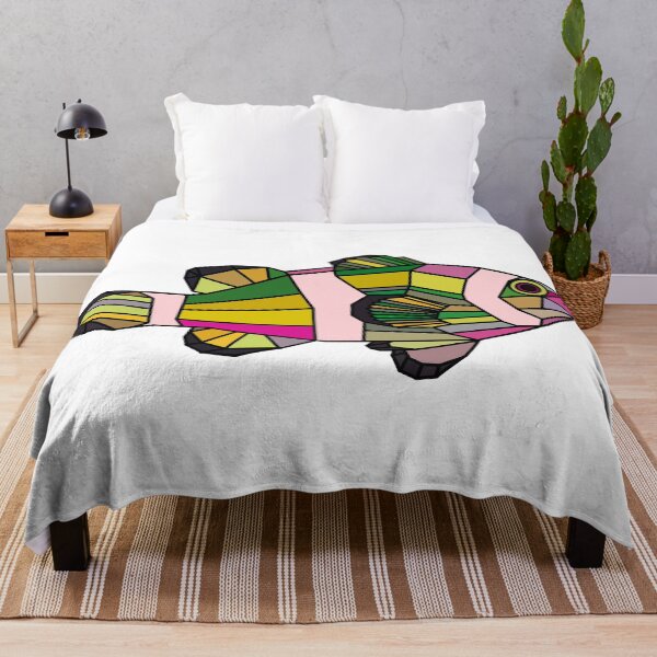 Item preview, Geometric Clown Fish - Colorful - Pink Green Yellow designed and sold by Geometricshow.